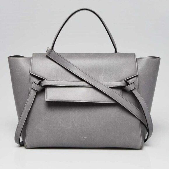 Celine Grey Smooth Leather Mini Belt Bag - Picture 1 of 11
